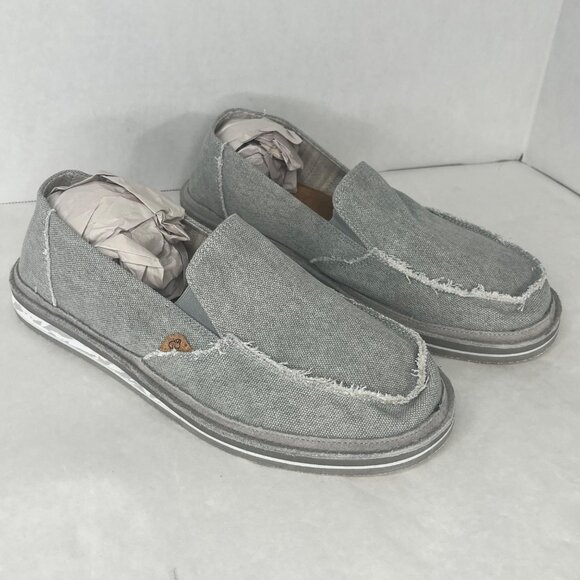Womens Lamo Skipper Casual Slip-On Shoes W6 Grey Canvas Frayed Detail Lightweigh - Picture 1 of 6